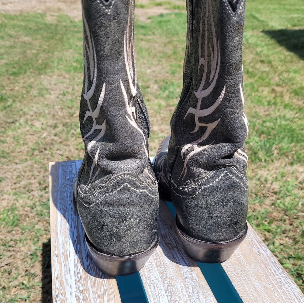 Justin Grey Women 8.5 Boots Western Cowgirl Leather - Picture 7 of 12